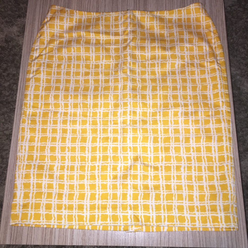 Talbots Yellow and White Skirt Size 16